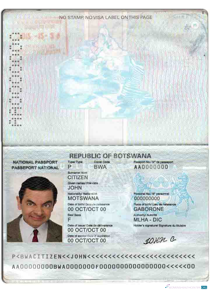 Download Botswana passport Photoshop template